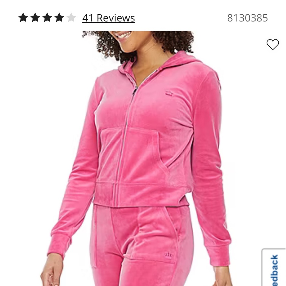 Juicy Couture Vibrant Pink Velour Jacket and pants